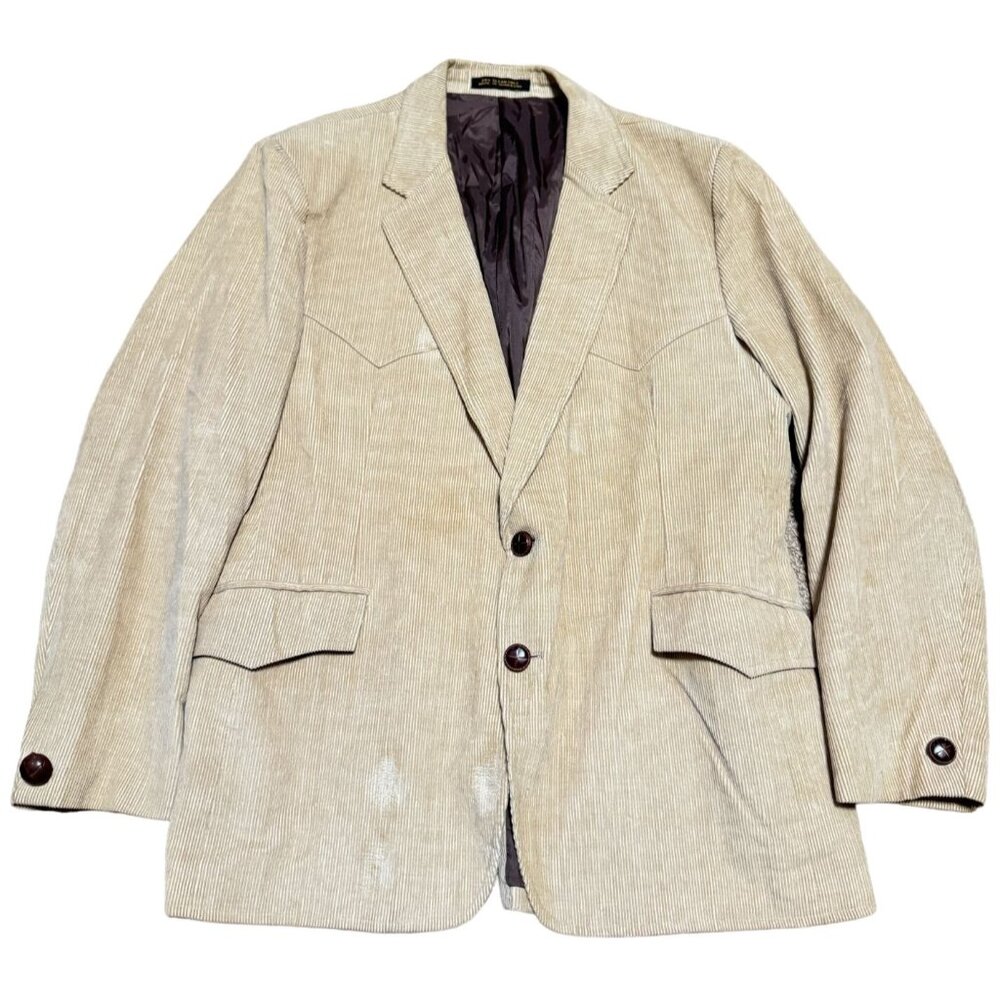 Lou Taubert Corduroy Sport Coat Sz 46R 2 Buttons Western Rancher Rockabilly Mens